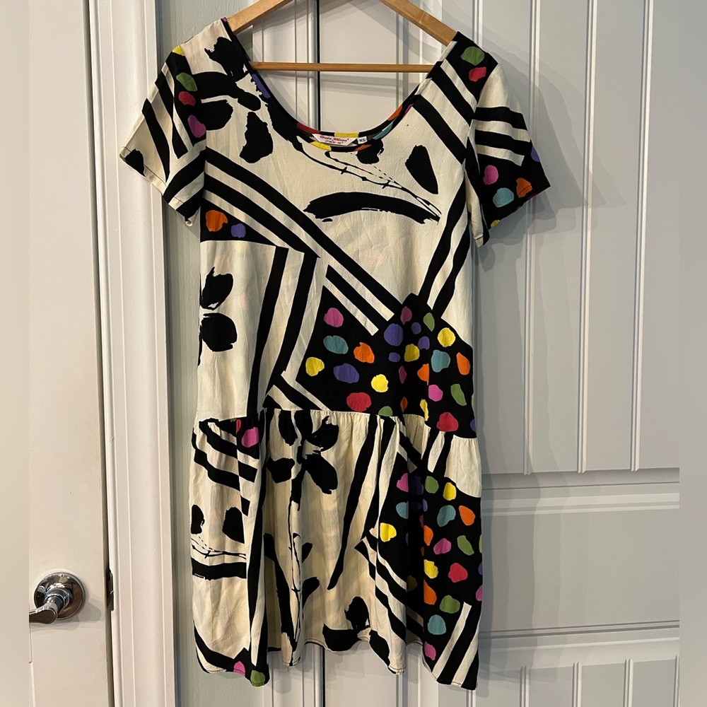Jams World Black and White Abstract Midi Dress